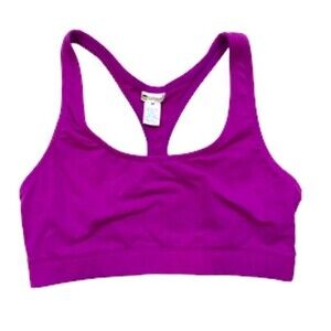 Vintage 90s  JacquesMoret Purplish Pink Workout Sports Bra Top Yoga Crop Size M